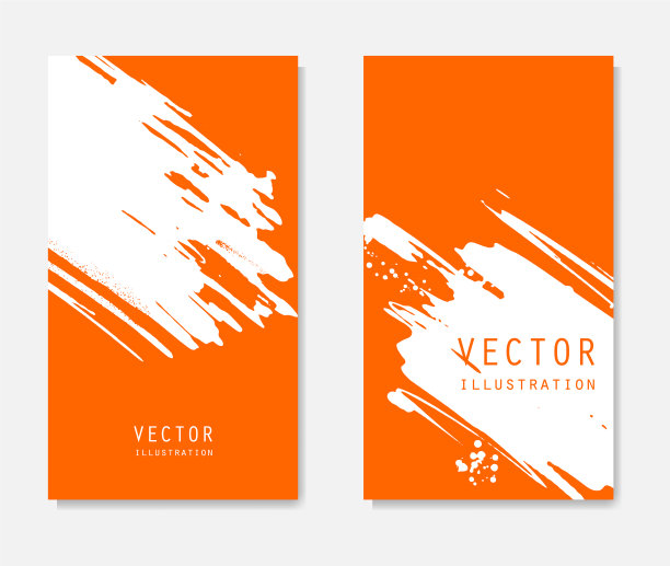 抽象的墨水刷条幅设置与垃圾的效果图片下载