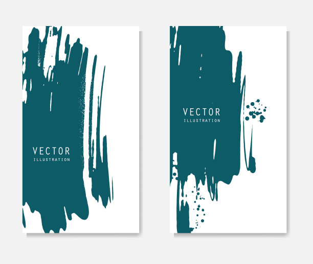 抽象的墨水刷条幅设置与垃圾的效果图片下载