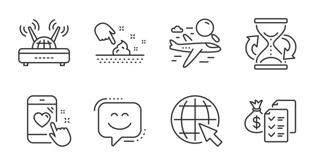 搜索航班会计财富和wifi图标图片下载