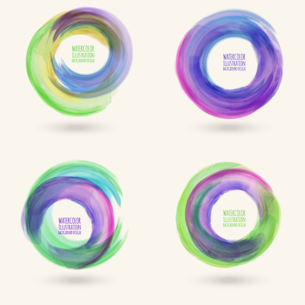 水彩圆纹理圆元素图片下载