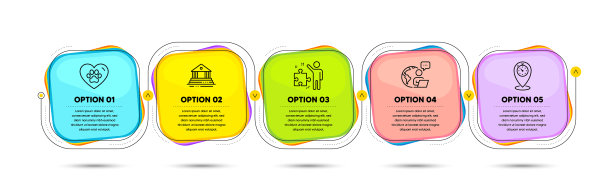 宠物护理法院大楼和策略图标集图片下载