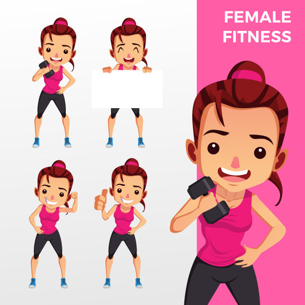 女性女性健身吉祥物人物设定标志图片下载