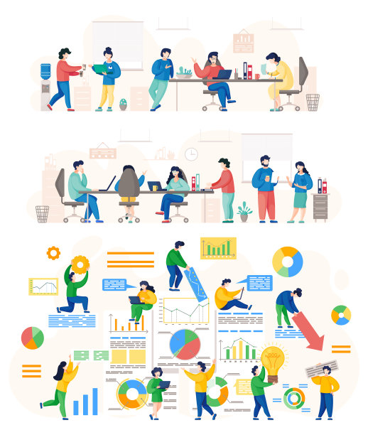 数据分析在办公室忙碌的人图片下载