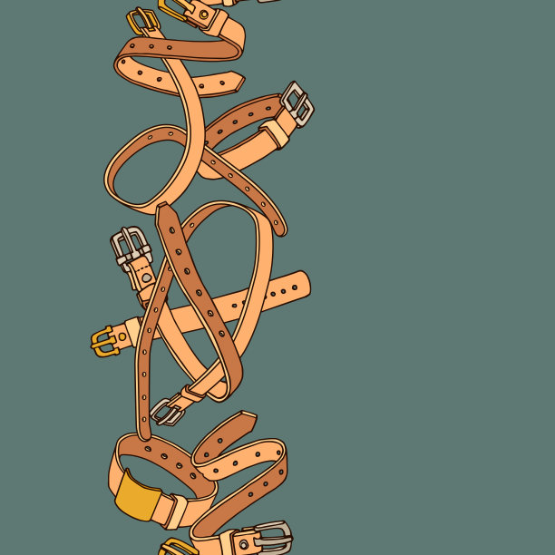 垂直无缝的简单皮带带金属扣，宠物项圈，框架，边框图片下载