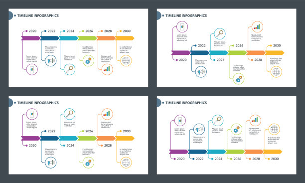 时间周期的时间线信息图模板图片下载