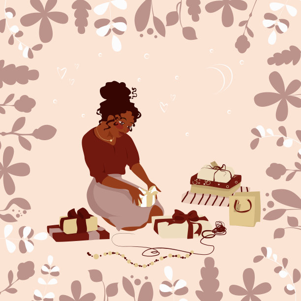 小女孩打开礼物图片下载