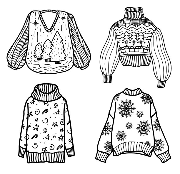 套针织毛衣和套衫涂鸦风格图片下载