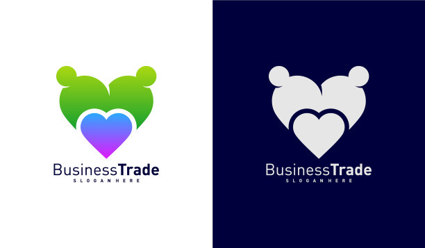 爱的人标志设计多彩的人标志图片下载