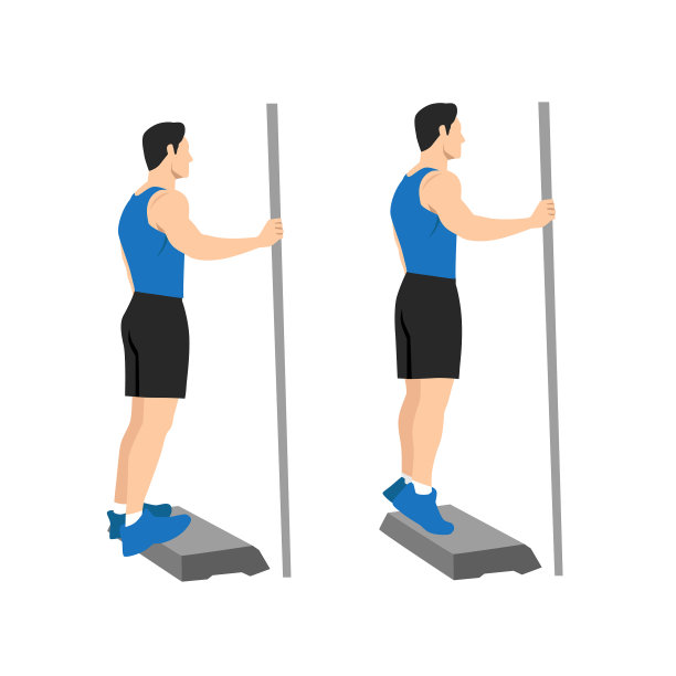 男人在做小腿提拉姿势练习图片下载