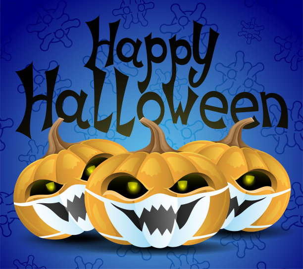 万圣节的南瓜在保护面具图片下载