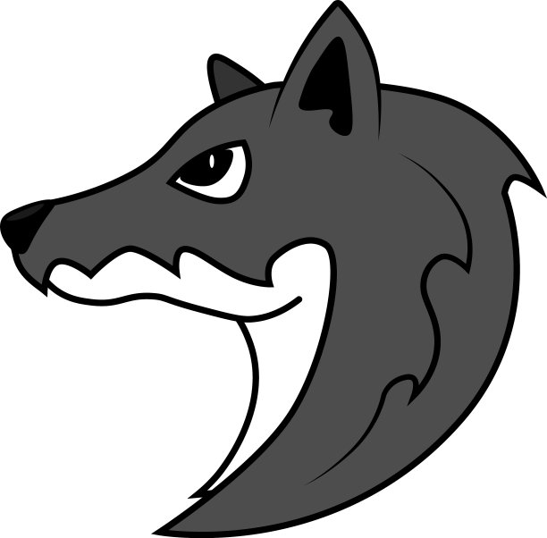 狼的脸就在一个白色的孤立的背景里图片下载