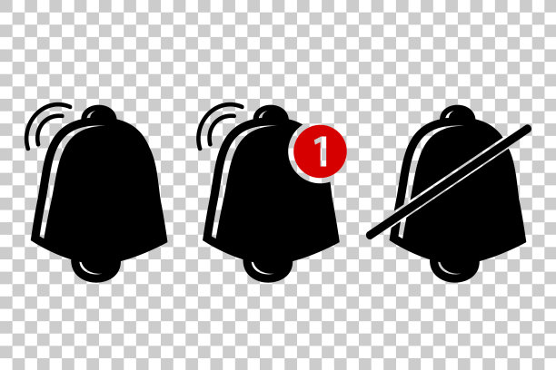 简单剪影图标或标志铃声警报图片下载