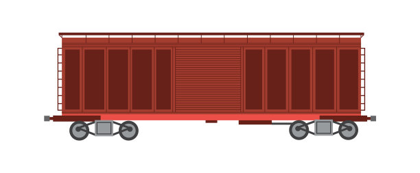 货物铁路货车车厢卡通图标平坦图片下载
