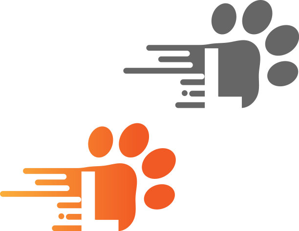 字母l图标上爪印标志图片下载