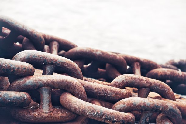 巨大的船用铁锚链图片下载