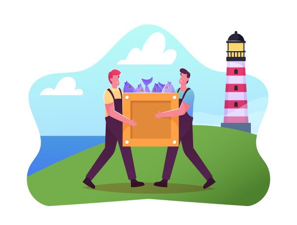 渔业产业概念渔民在工作图片下载