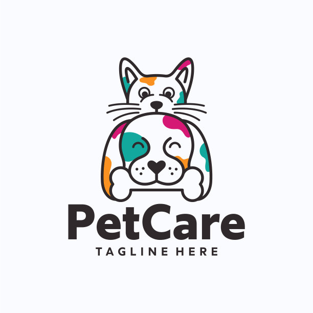 狗和猫的标志模板图片下载