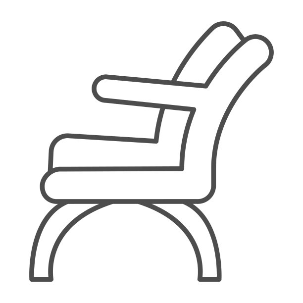 椅子与肘休息细线图标家具图片下载
