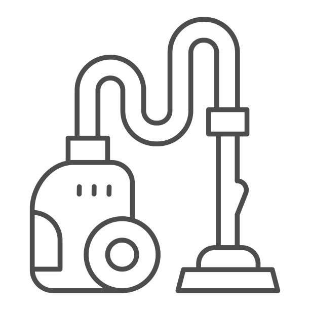 吸尘器细线图标清洁服务图片下载