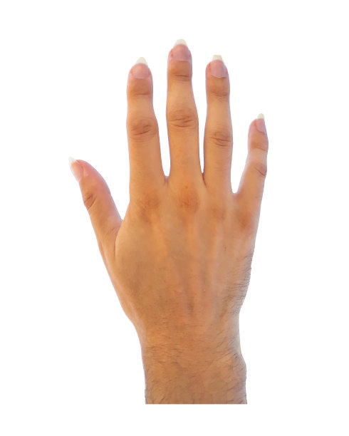 手与大指甲孤立的照片图片下载