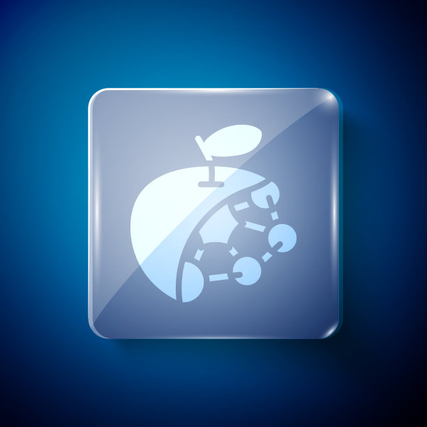 白色生物结构图标隔离在蓝色图片下载