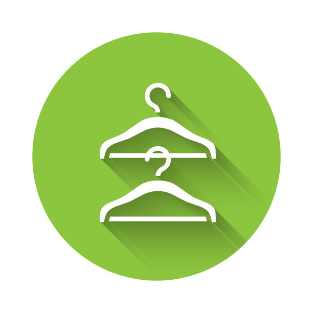 白色衣架衣橱图标孤立与长图片下载