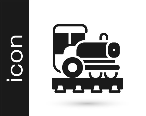 黑色老式机车图标孤立在白色上图片下载