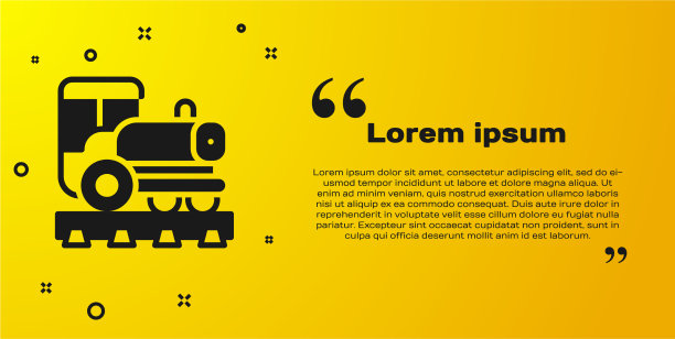 黑色老式机车图标孤立在黄色上图片下载