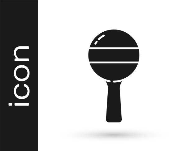 黑色拨浪鼓batoy图标孤立在白色图片下载