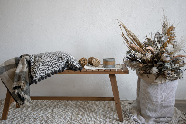 斯堪的纳维亚风格的家庭装饰室内装饰元素。图片下载