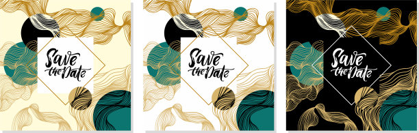 有波浪纹理的请帖明信片图片下载