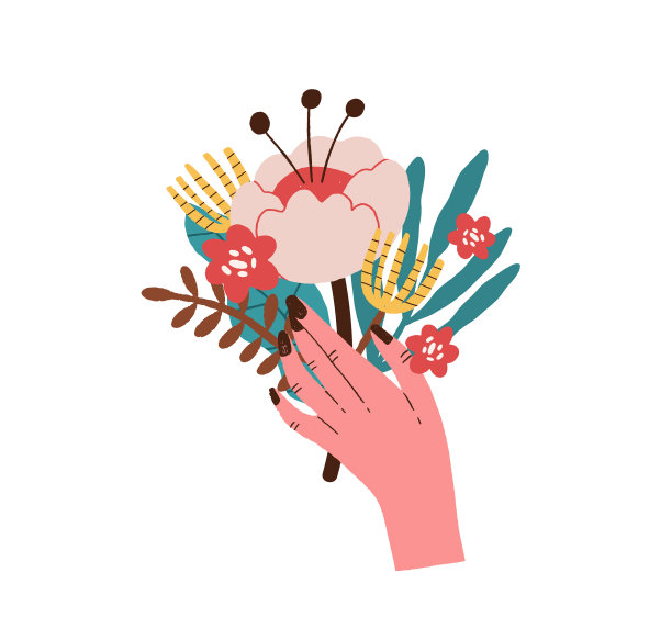 女用手捧着小花束图片下载