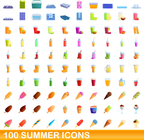 100夏季图标设置卡通风格图片下载