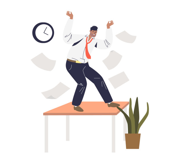 压力大，愤怒的商人扔文件和图片下载