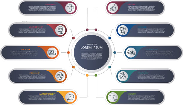 信息图医疗模板图标在不同图片下载