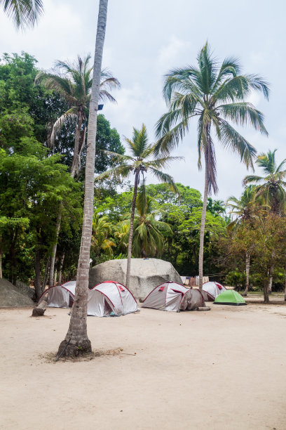 哥伦比亚泰罗纳国家公园的露营地图片下载