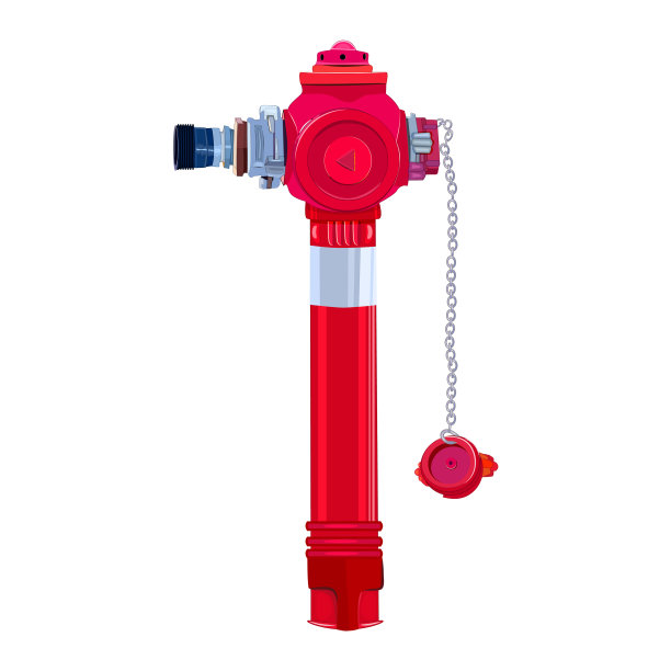 白色背景上孤立的红色消防栓图片下载