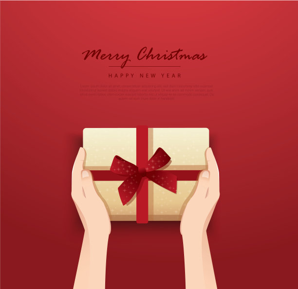 手握饰有蝴蝶结的礼物盒图片下载