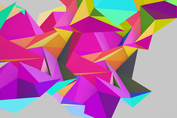 抽象数字图形背景，丰富多彩的3d艺术图片下载