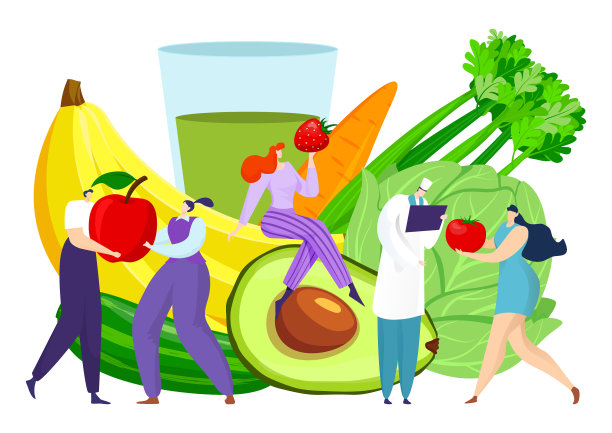 吃健康食品卡通营养与新鲜图片下载