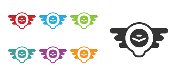 黑色航空徽章图标孤立在白色上图片下载