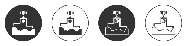 黑色奖项超过体育冠军领奖台图标图片下载
