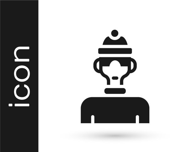 黑色冬季运动员图标孤立在白色图片下载