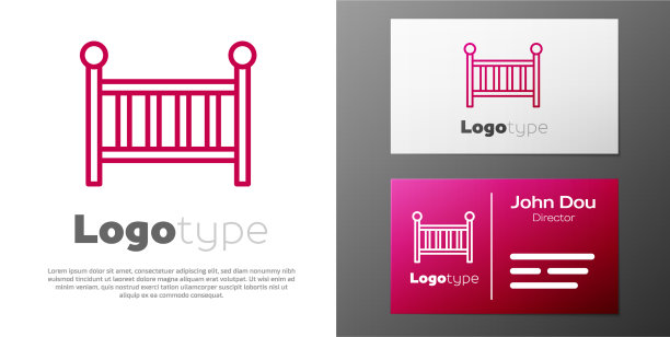 标志型线倒钩摇篮床图标孤立图片下载