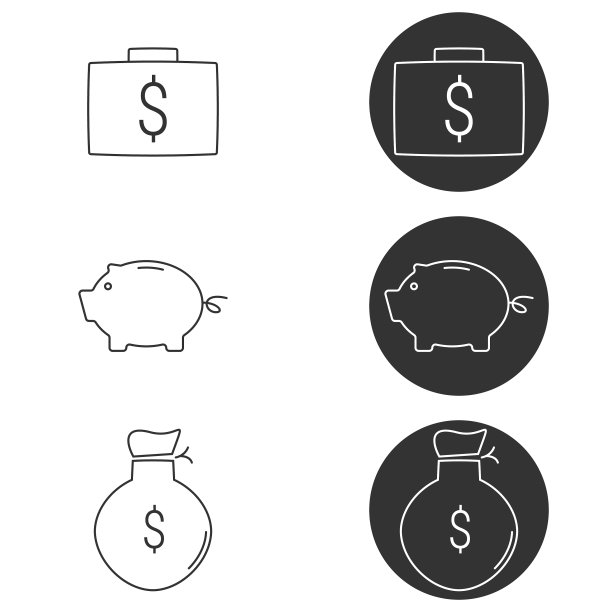 金钱主题图标集图片下载