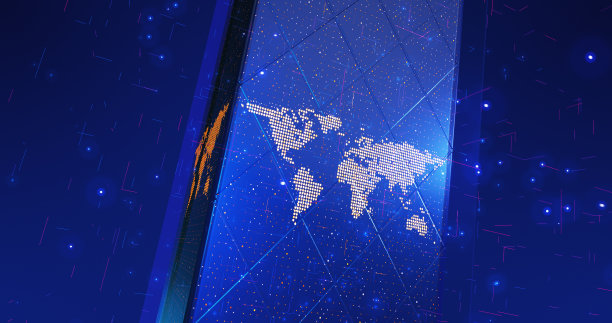 广播新闻。数字立方体球体。3D插图渲染图片下载