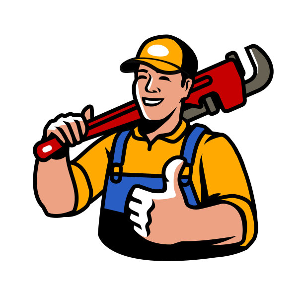 建筑商与管道扳手符号建设图片下载