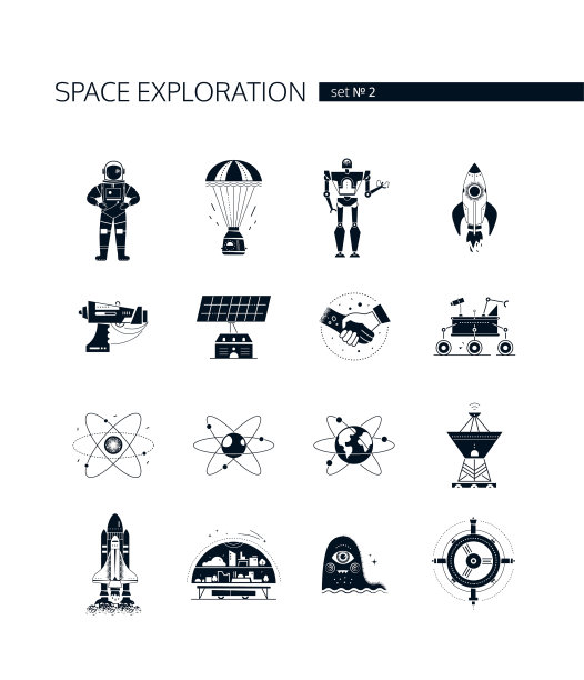 太空探索-现代设置黑色图片下载