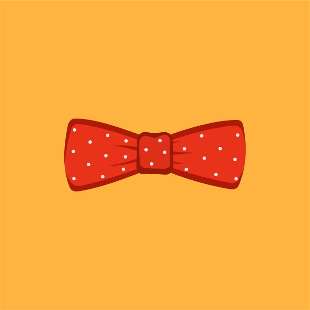 红色圆点蝴蝶结在一个橙色的背景图片下载
