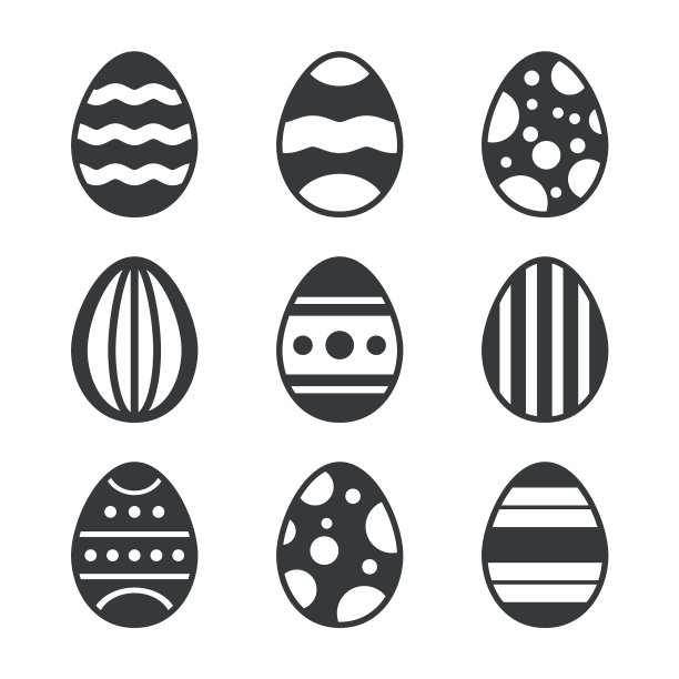 设置黑色复活节彩蛋装饰装饰图片下载